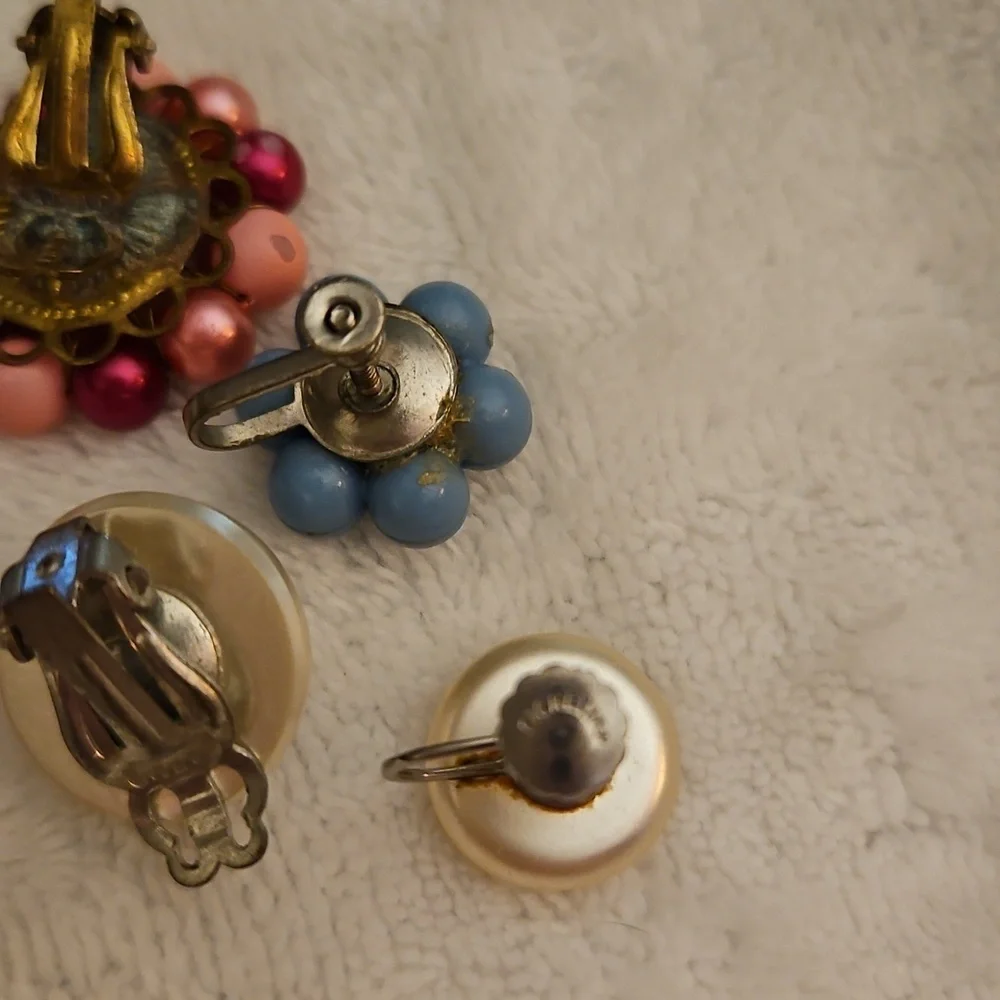 Vintage Lot of Faux Pearl Clip-on Earrings